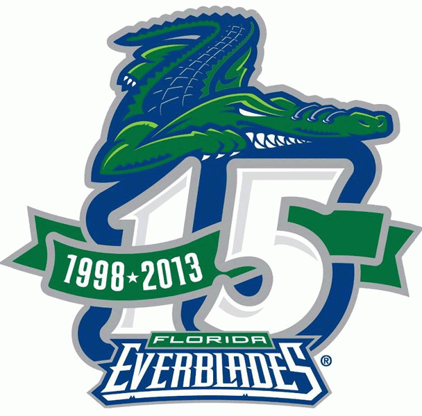 Florida Everblades 2013 Anniversary Logo iron on transfers for T-shirts